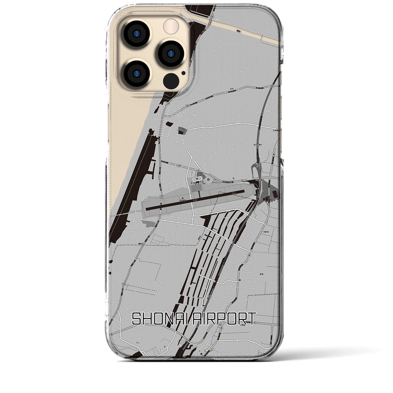 【庄内空港(山形県)】地図柄iPhoneケース(クリアタイプ)