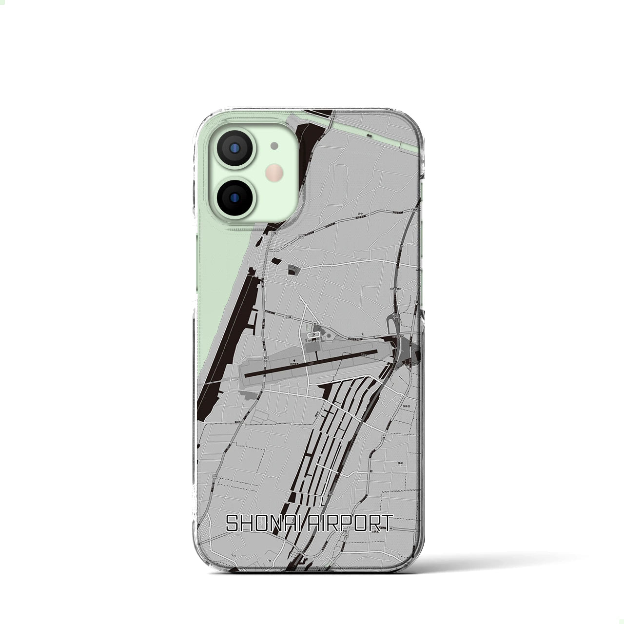 【庄内空港(山形県)】地図柄iPhoneケース(クリアタイプ)