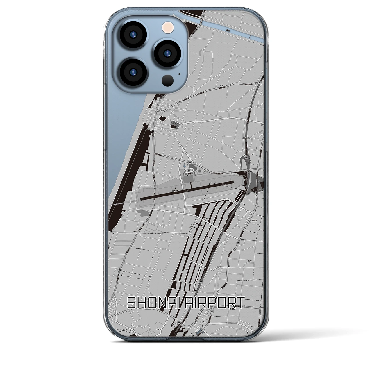 【庄内空港(山形県)】地図柄iPhoneケース(クリアタイプ)