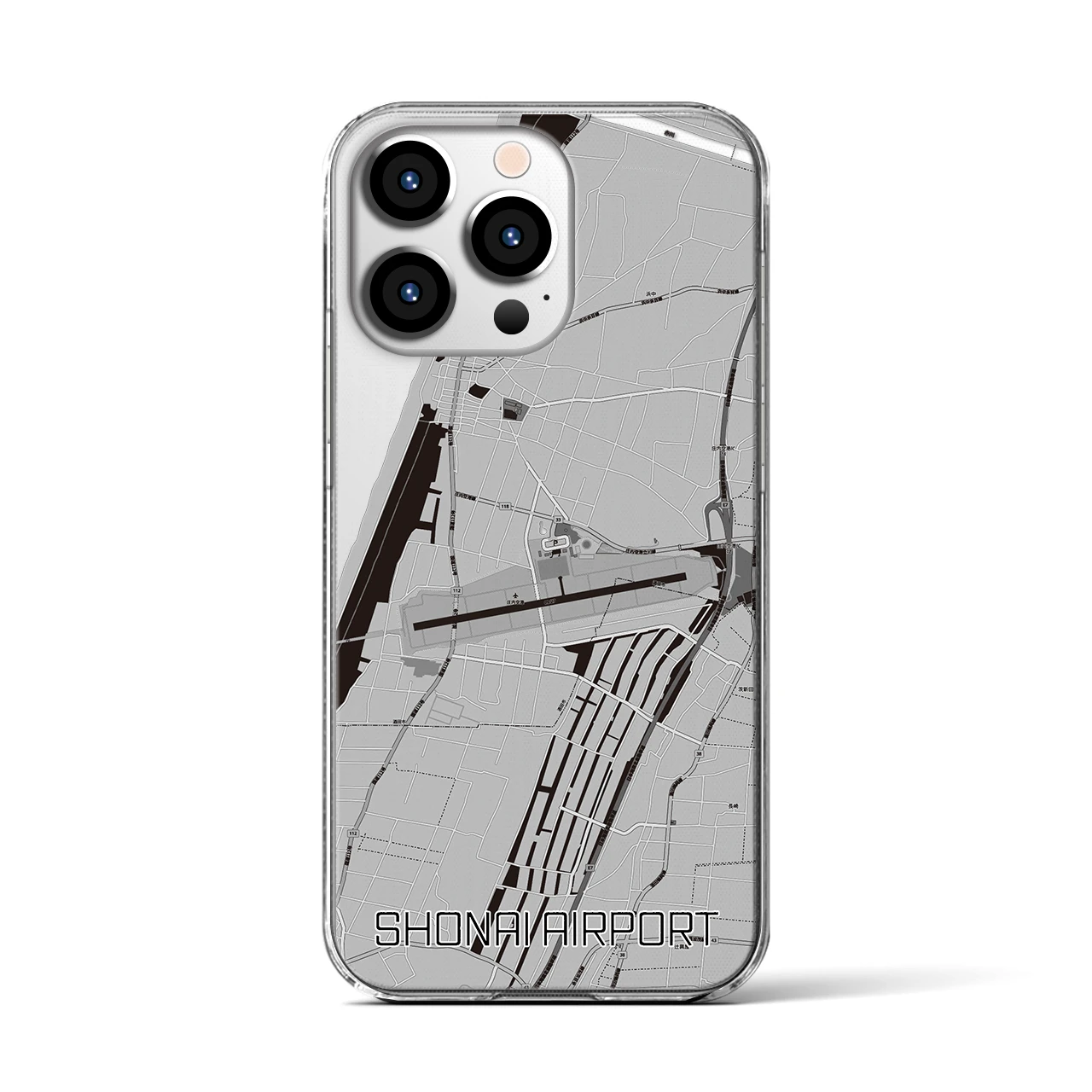 【庄内空港(山形県)】地図柄iPhoneケース(クリアタイプ)