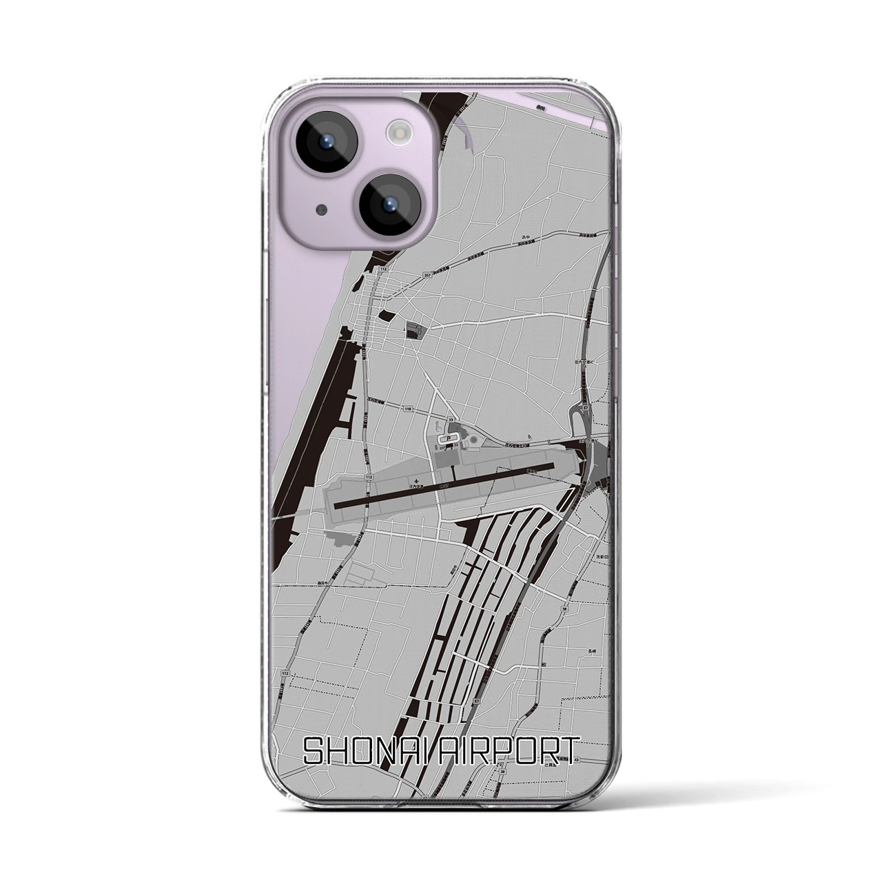 【庄内空港(山形県)】地図柄iPhoneケース(クリアタイプ)