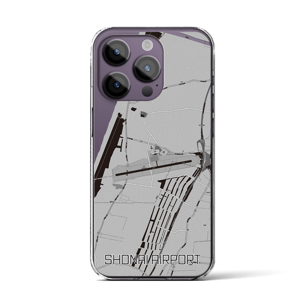 【庄内空港(山形県)】地図柄iPhoneケース(クリアタイプ)