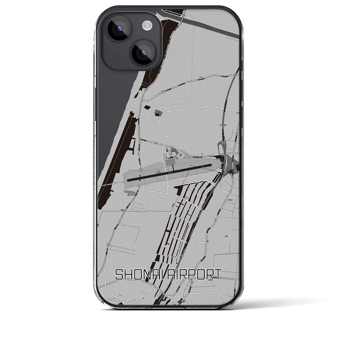 【庄内空港(山形県)】地図柄iPhoneケース(クリアタイプ)