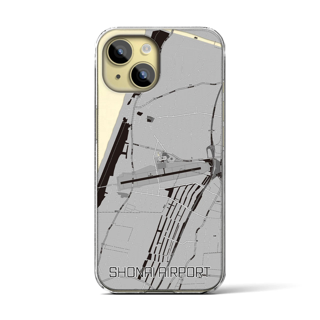 【庄内空港(山形県)】地図柄iPhoneケース(クリアタイプ)