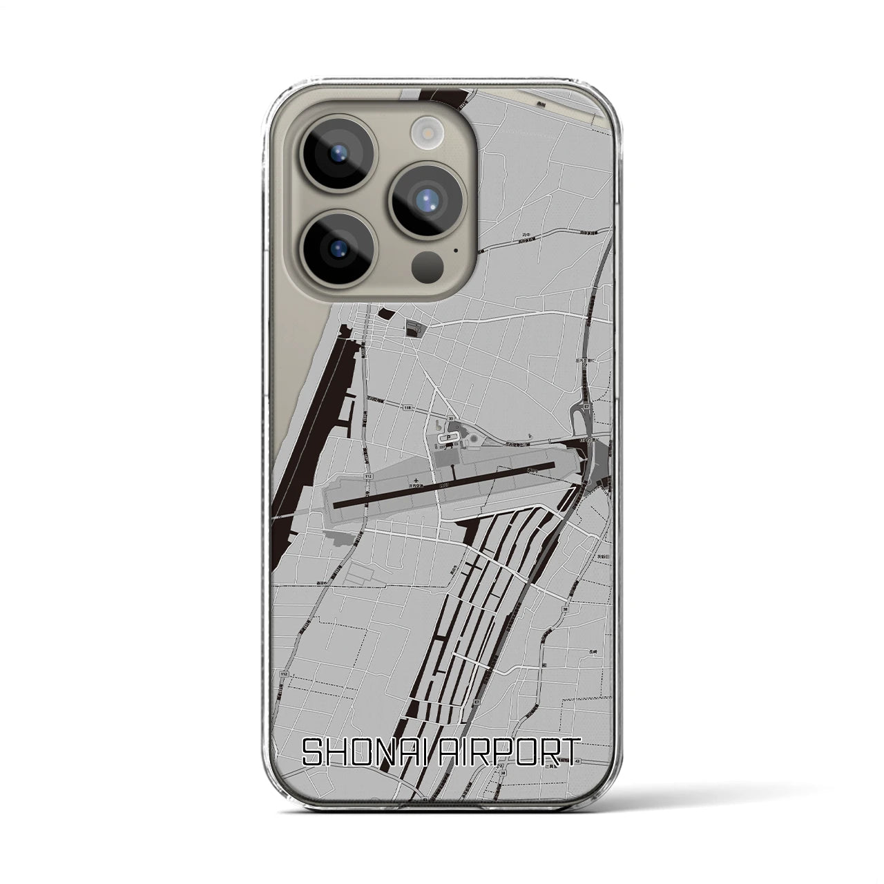 【庄内空港(山形県)】地図柄iPhoneケース(クリアタイプ)