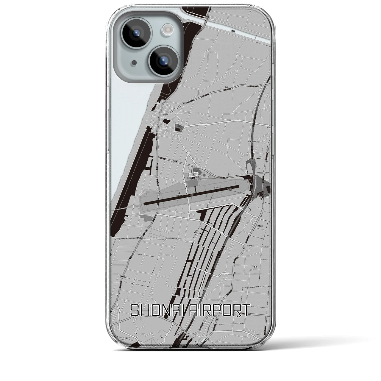 【庄内空港(山形県)】地図柄iPhoneケース(クリアタイプ)