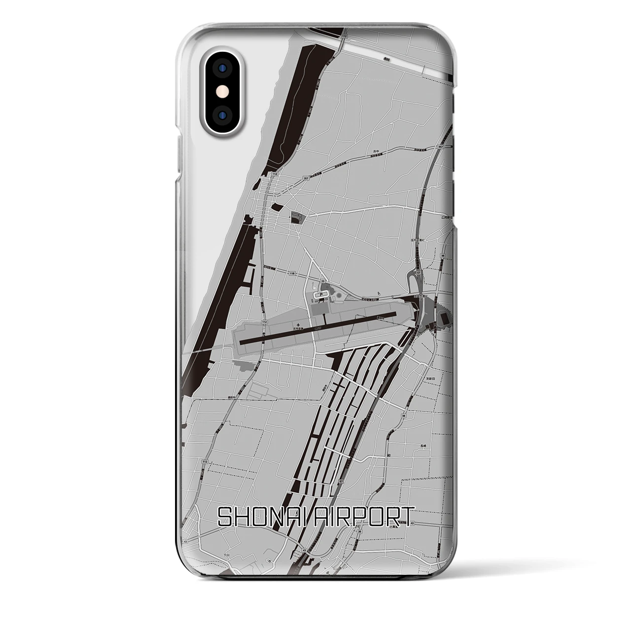 【庄内空港(山形県)】地図柄iPhoneケース(クリアタイプ)