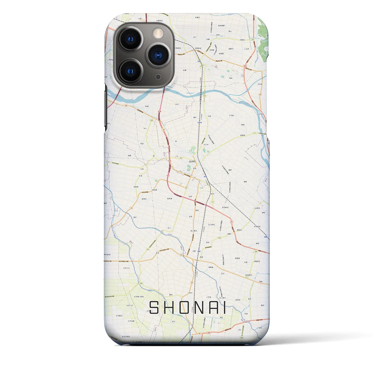 【庄内(山形県)】地図柄iPhoneケース(バックカバータイプ)