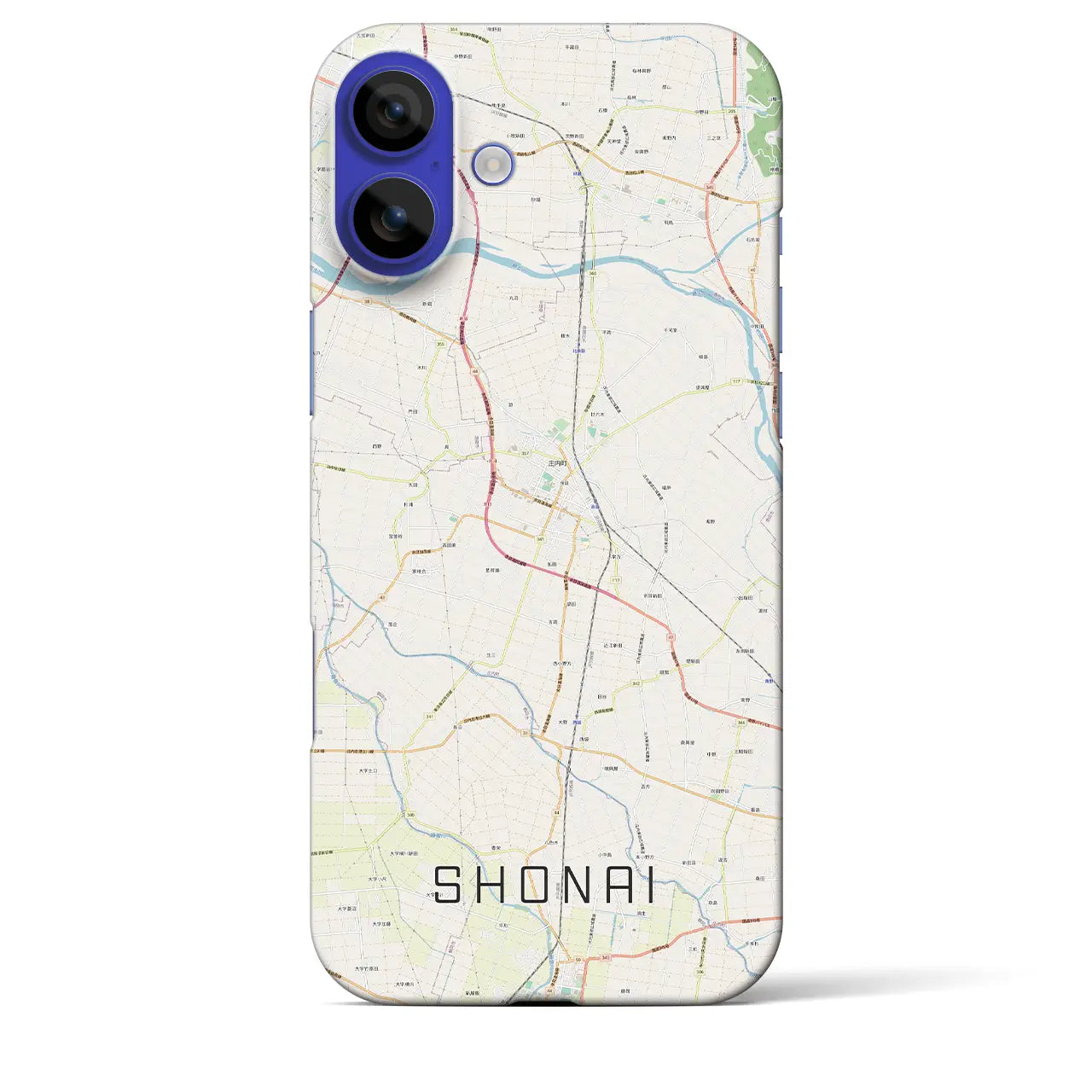 【庄内(山形県)】地図柄iPhoneケース(バックカバータイプ)ナチュラル・iPhone 16 Pro Max 用