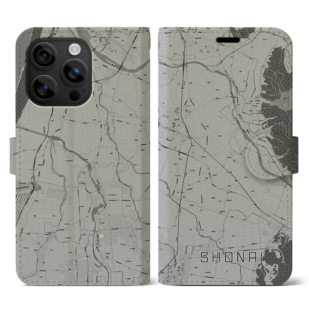 【庄内(山形県)】地図柄iPhoneケース(手帳タイプ)