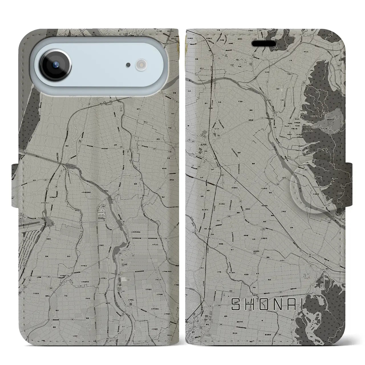 【庄内(山形県)】地図柄iPhoneケース(手帳タイプ)