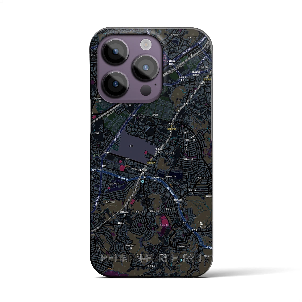 【湘南深沢(神奈川県)】地図柄iPhoneケース(バックカバータイプ)