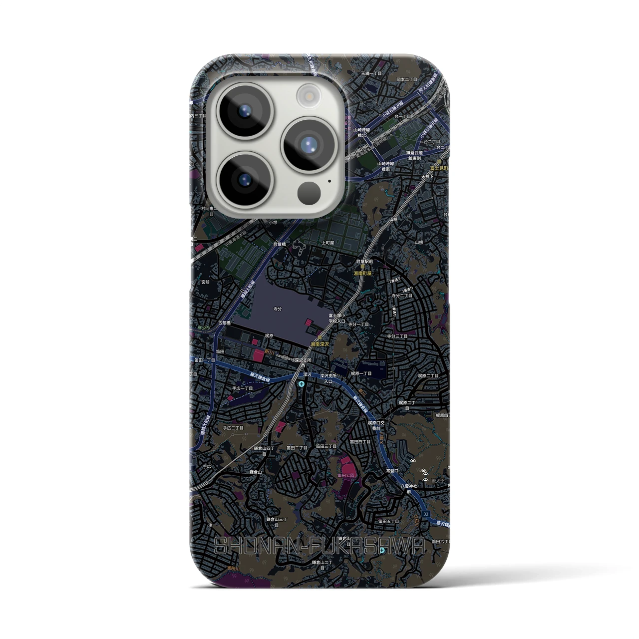 【湘南深沢(神奈川県)】地図柄iPhoneケース(バックカバータイプ)