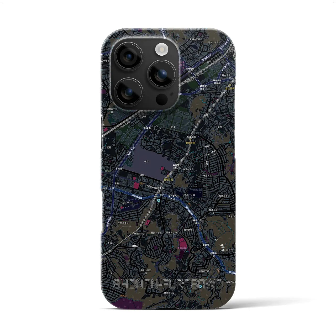 【湘南深沢(神奈川県)】地図柄iPhoneケース(バックカバータイプ)