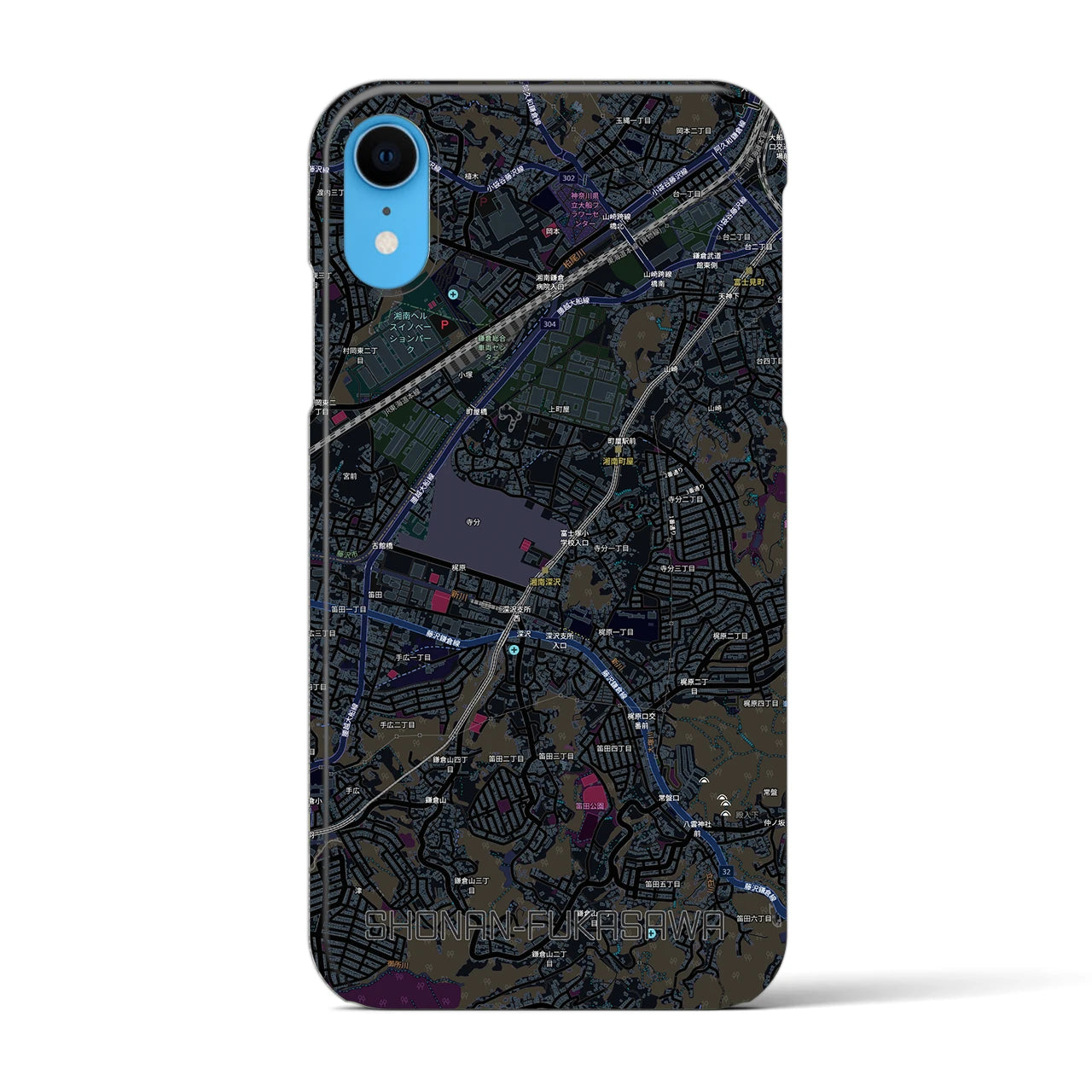【湘南深沢(神奈川県)】地図柄iPhoneケース(バックカバータイプ)