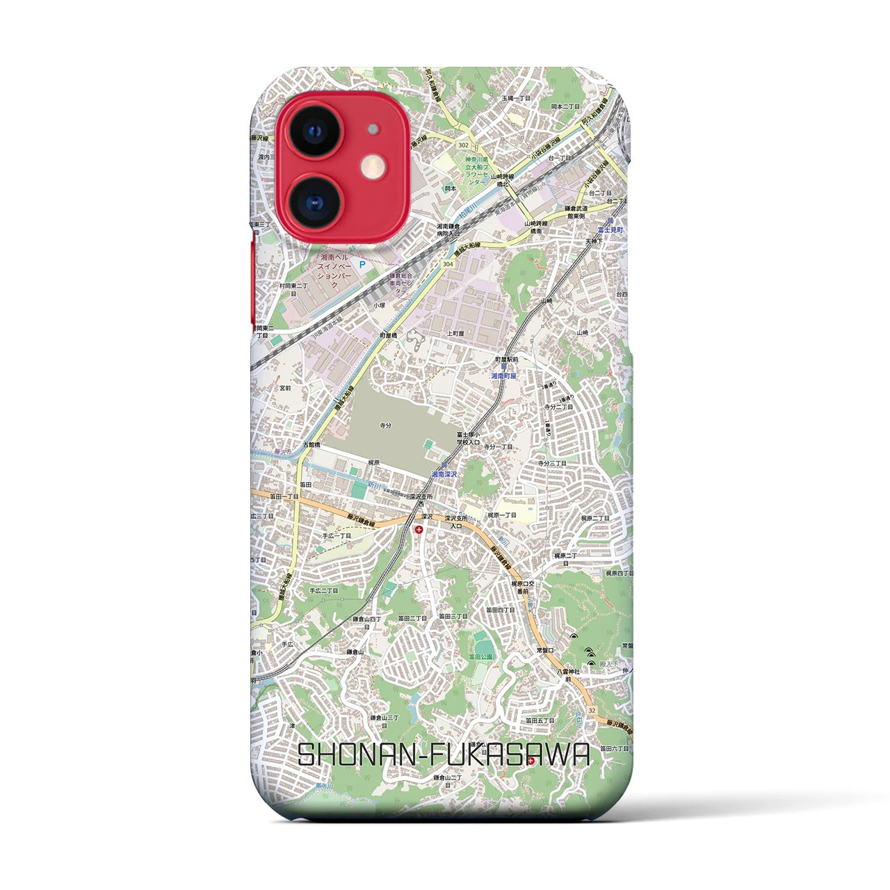 【湘南深沢(神奈川県)】地図柄iPhoneケース(バックカバータイプ)