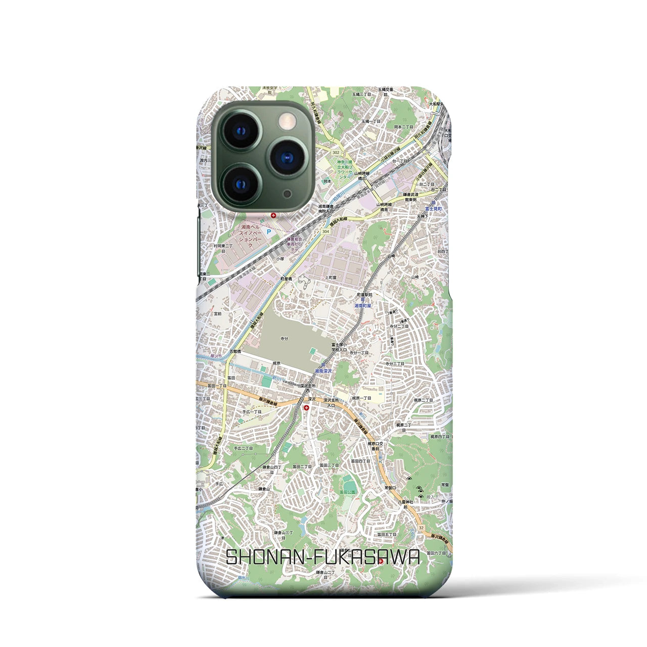 【湘南深沢(神奈川県)】地図柄iPhoneケース(バックカバータイプ)