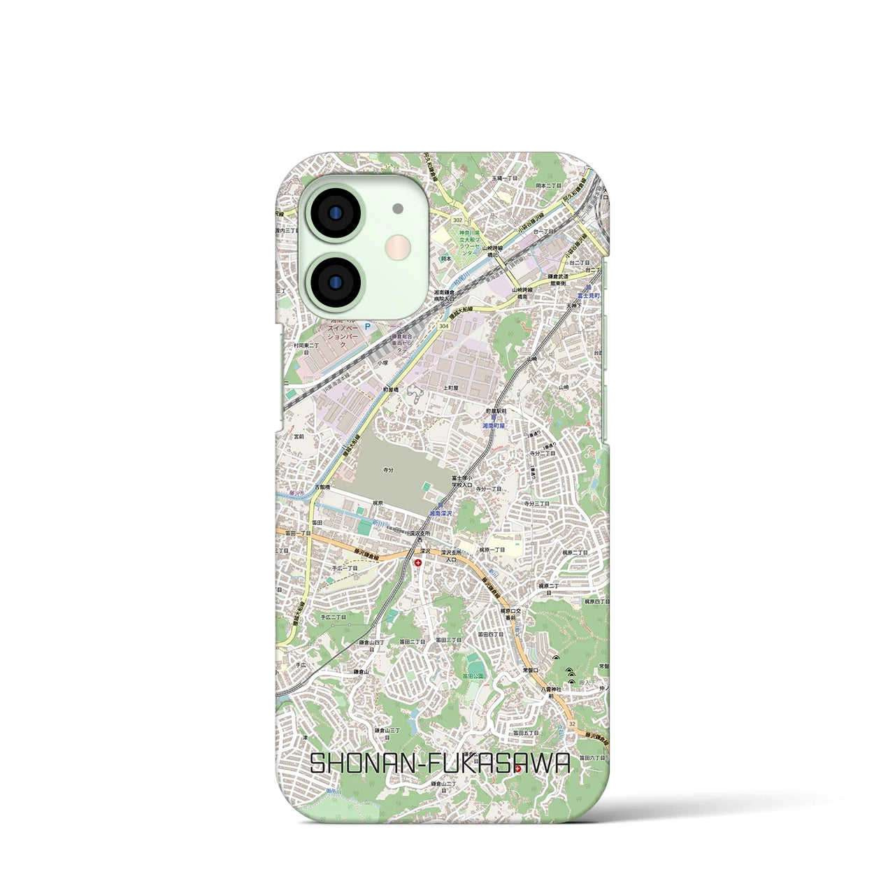 【湘南深沢(神奈川県)】地図柄iPhoneケース(バックカバータイプ)