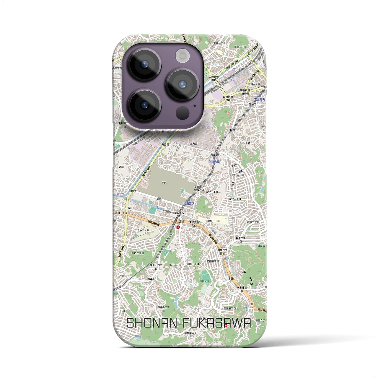 【湘南深沢(神奈川県)】地図柄iPhoneケース(バックカバータイプ)