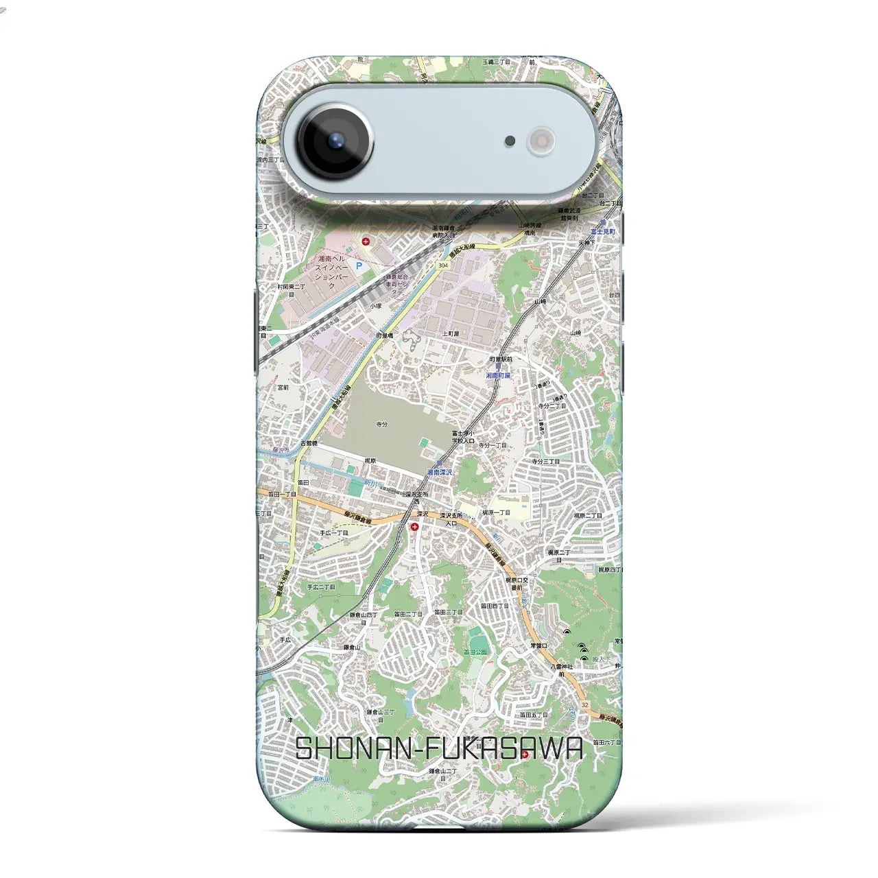 【湘南深沢(神奈川県)】地図柄iPhoneケース(バックカバータイプ)