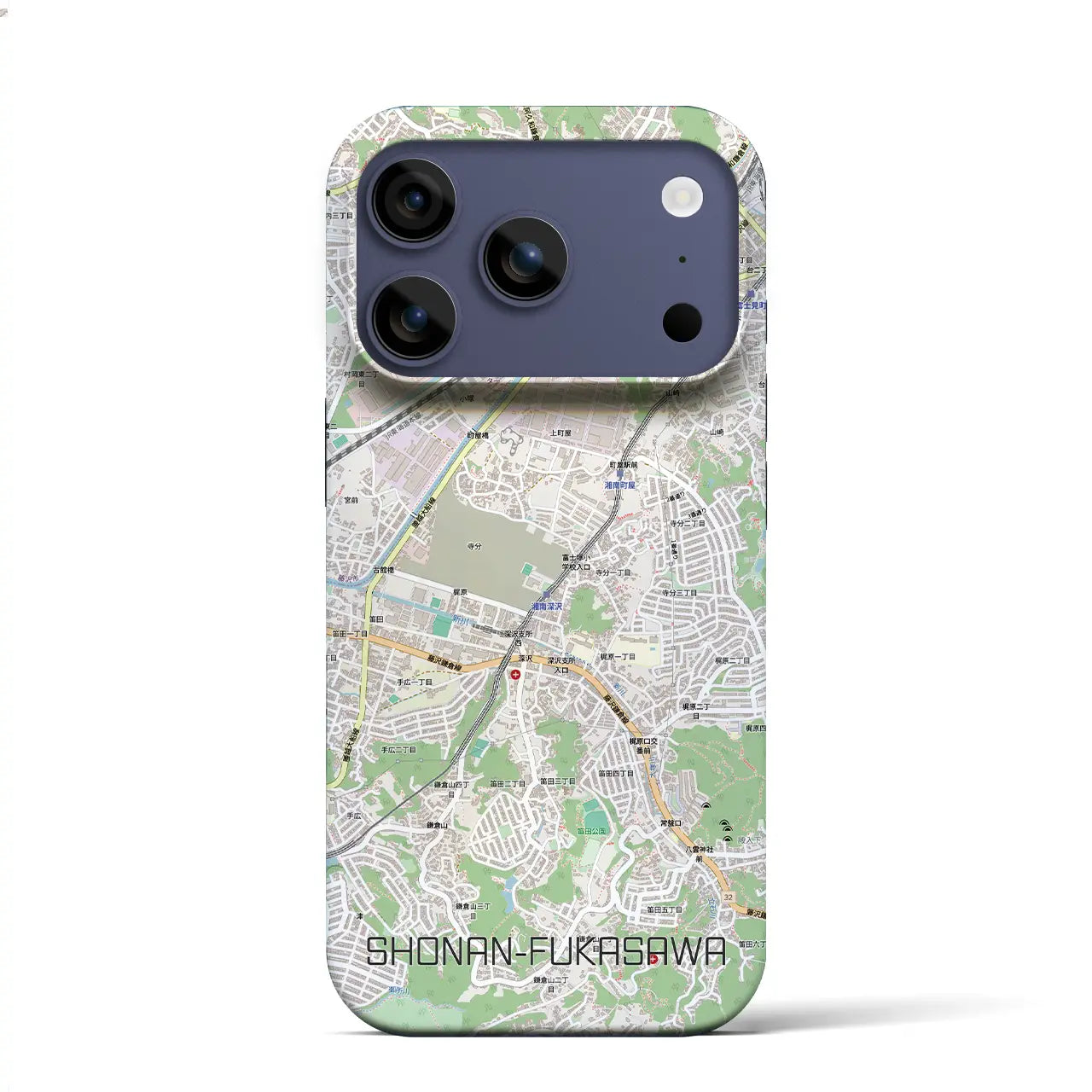 【湘南深沢(神奈川県)】地図柄iPhoneケース(バックカバータイプ)