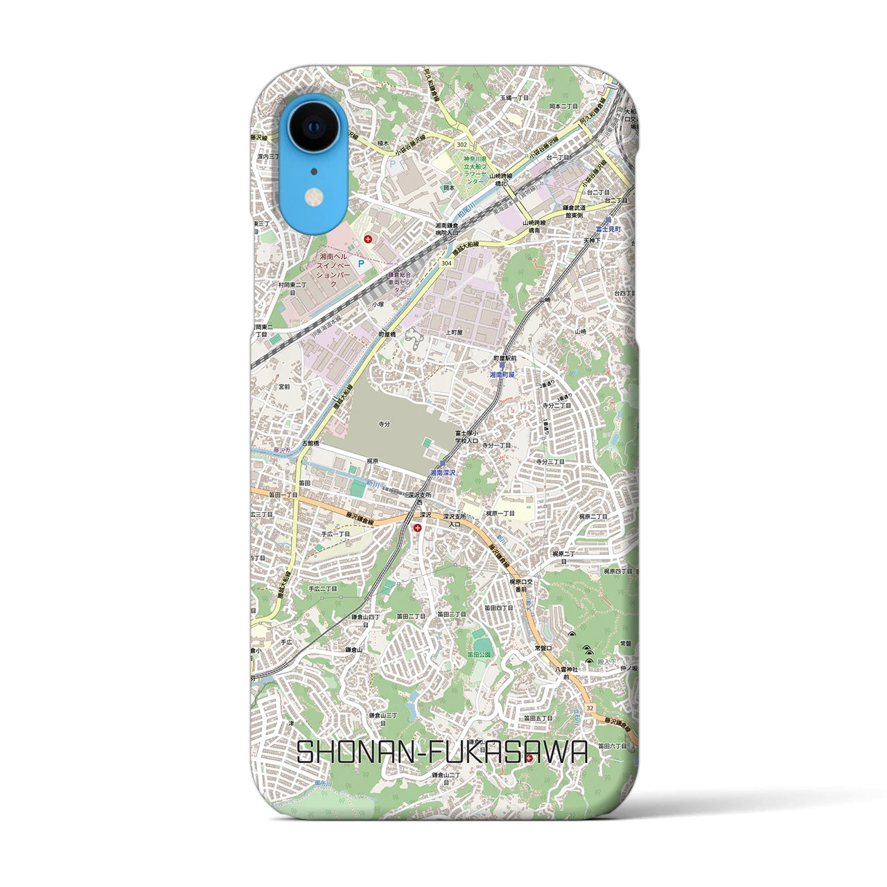【湘南深沢(神奈川県)】地図柄iPhoneケース(バックカバータイプ)