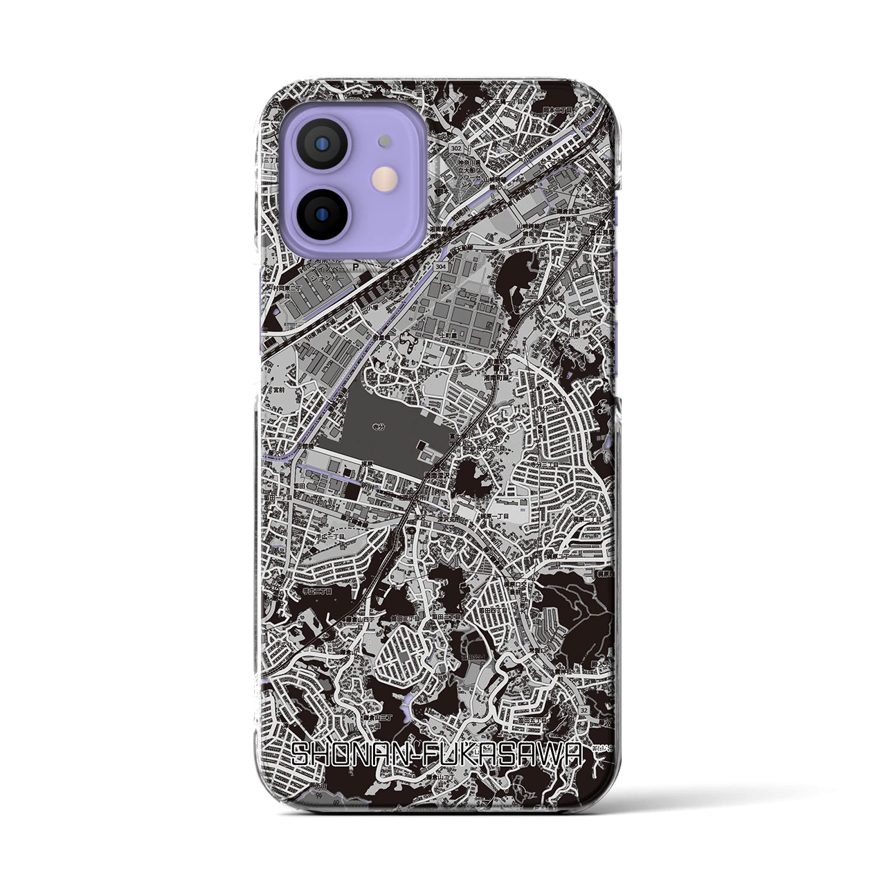 【湘南深沢(神奈川県)】地図柄iPhoneケース(クリアタイプ)