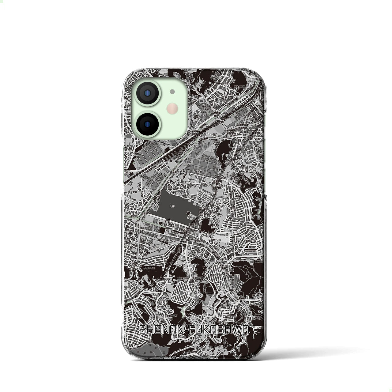 【湘南深沢(神奈川県)】地図柄iPhoneケース(クリアタイプ)