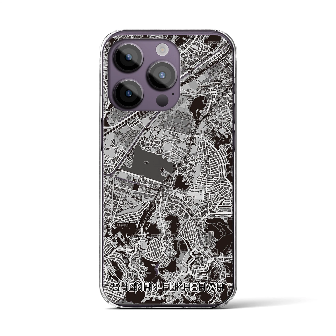 【湘南深沢(神奈川県)】地図柄iPhoneケース(クリアタイプ)