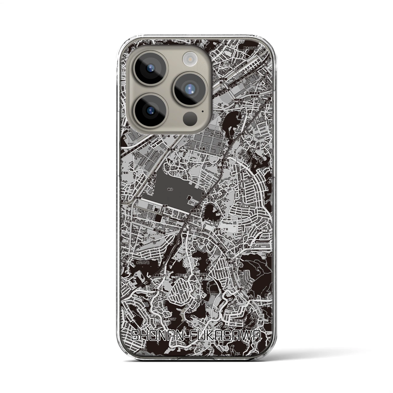 【湘南深沢(神奈川県)】地図柄iPhoneケース(クリアタイプ)