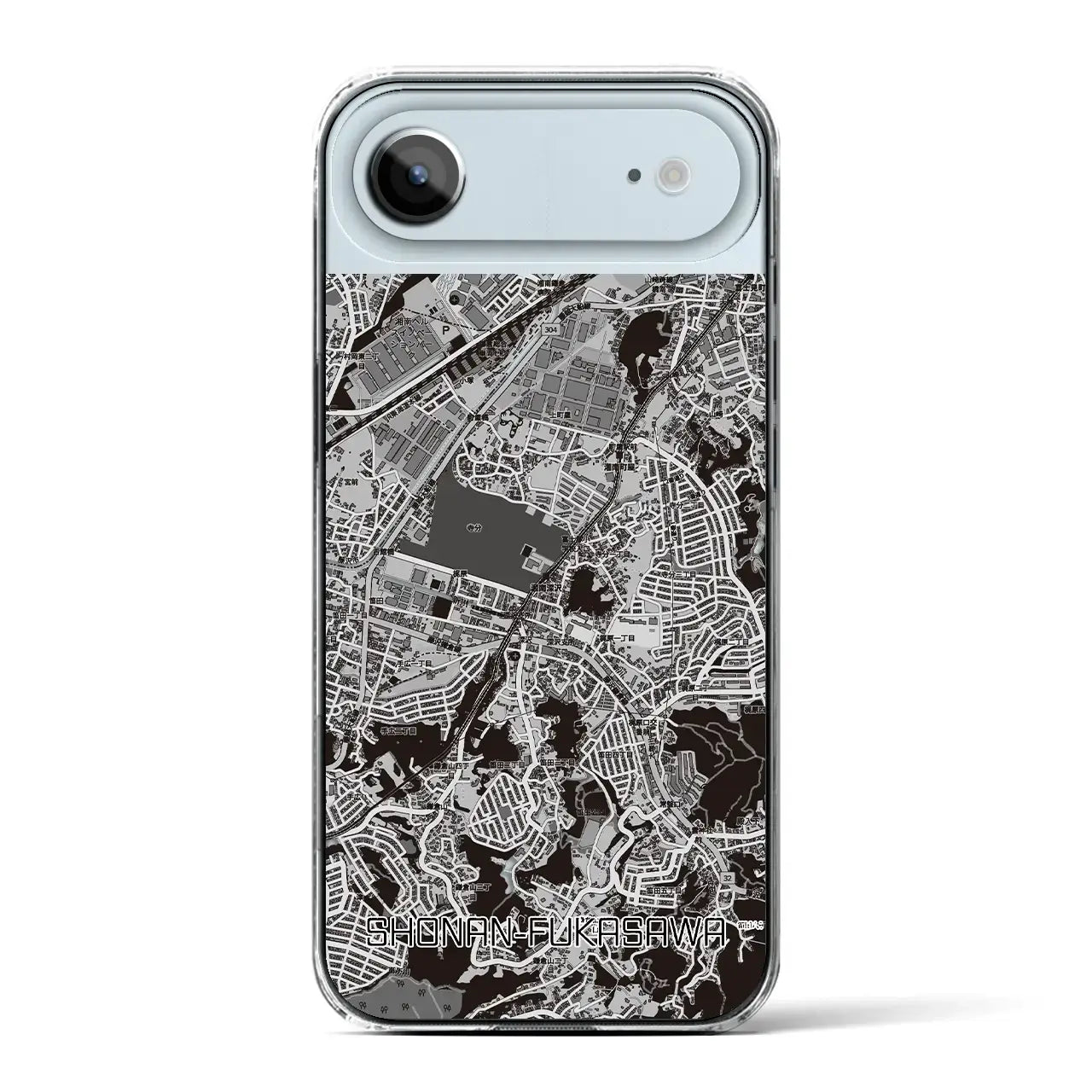 【湘南深沢(神奈川県)】地図柄iPhoneケース(クリアタイプ)