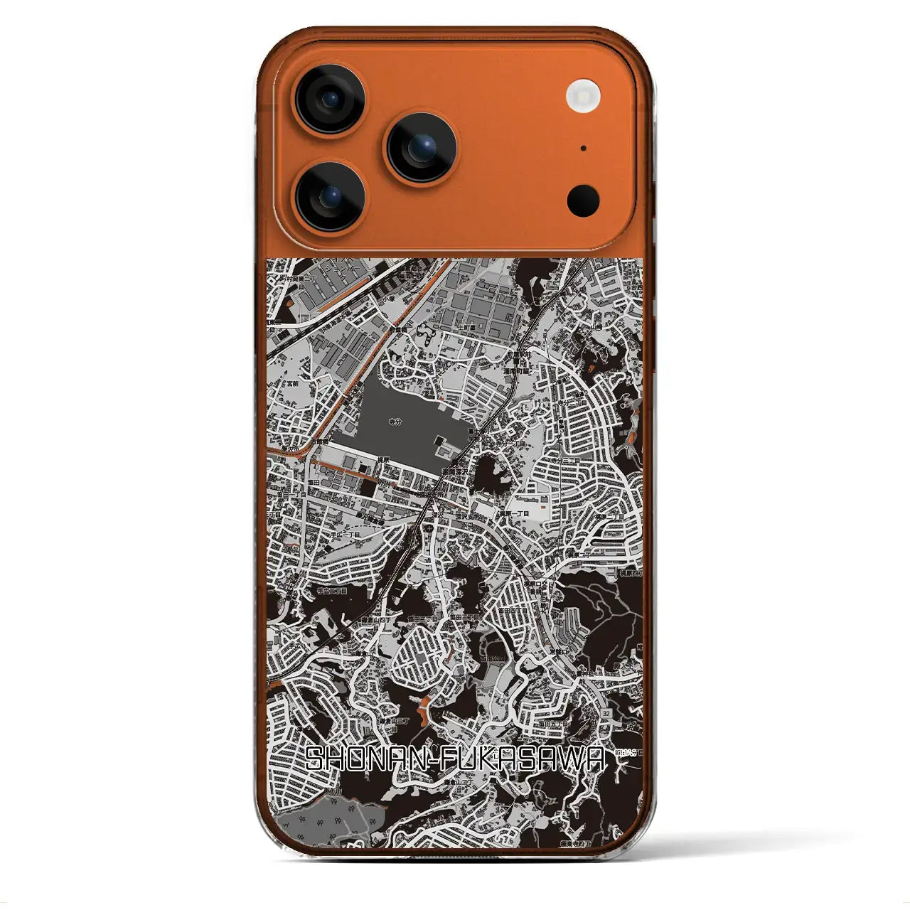 【湘南深沢(神奈川県)】地図柄iPhoneケース(クリアタイプ)