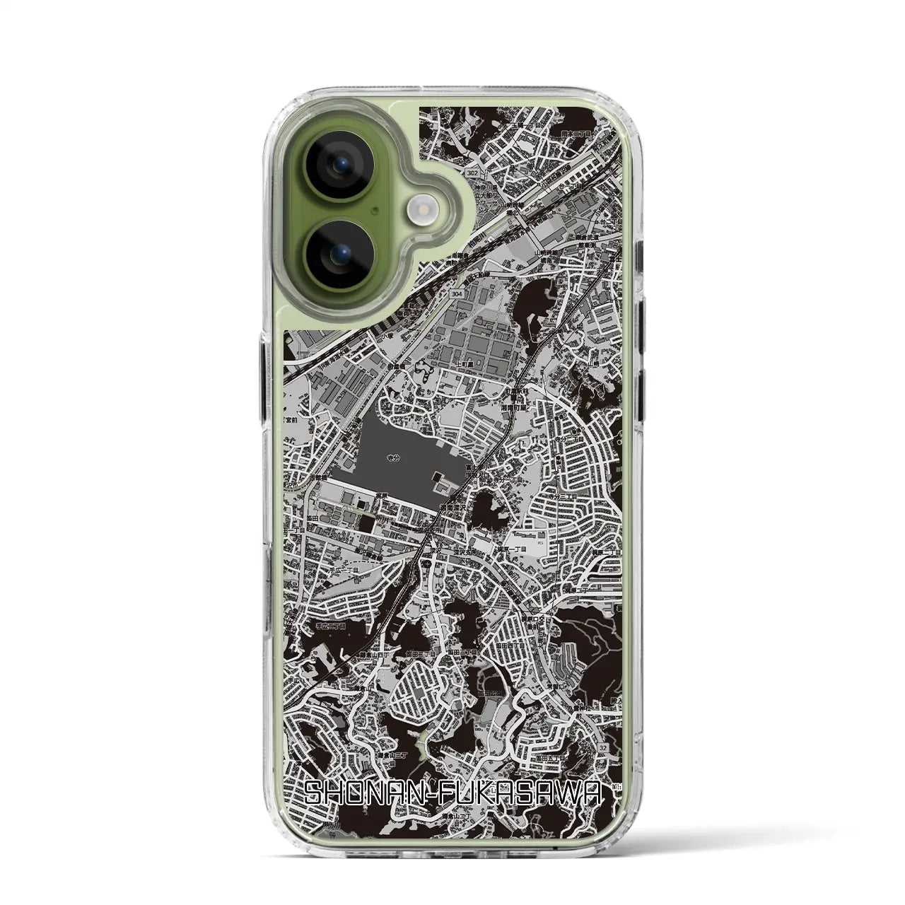 【湘南深沢(神奈川県)】地図柄iPhoneケース(MagSafeタイプ)
