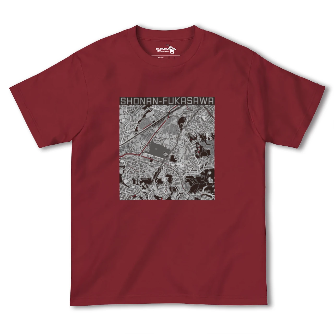 【湘南深沢(神奈川県)】地図柄ヘビーウェイトTシャツ