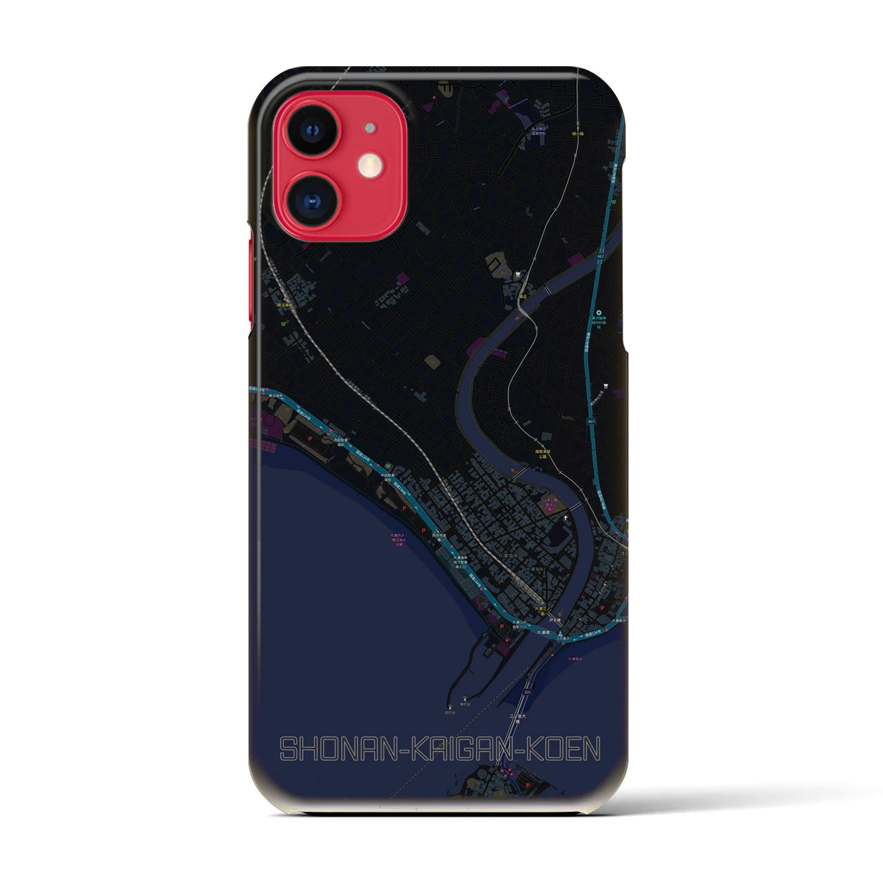 【湘南海岸公園(神奈川県)】地図柄iPhoneケース(バックカバータイプ)