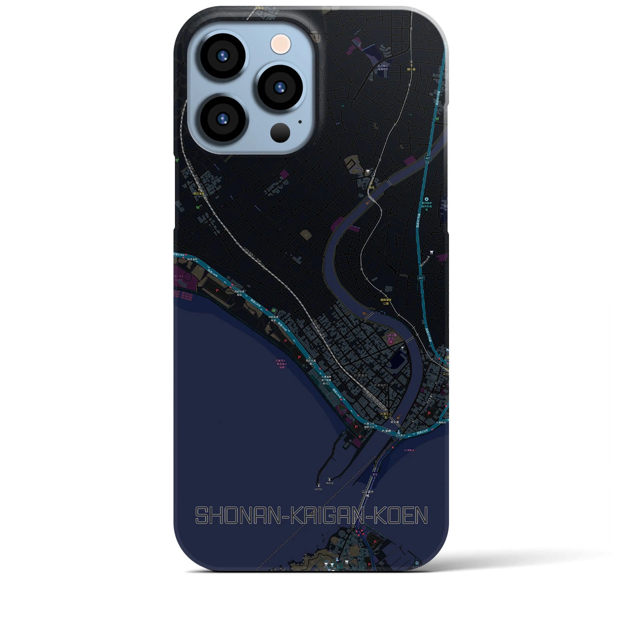 【湘南海岸公園(神奈川県)】地図柄iPhoneケース(バックカバータイプ)