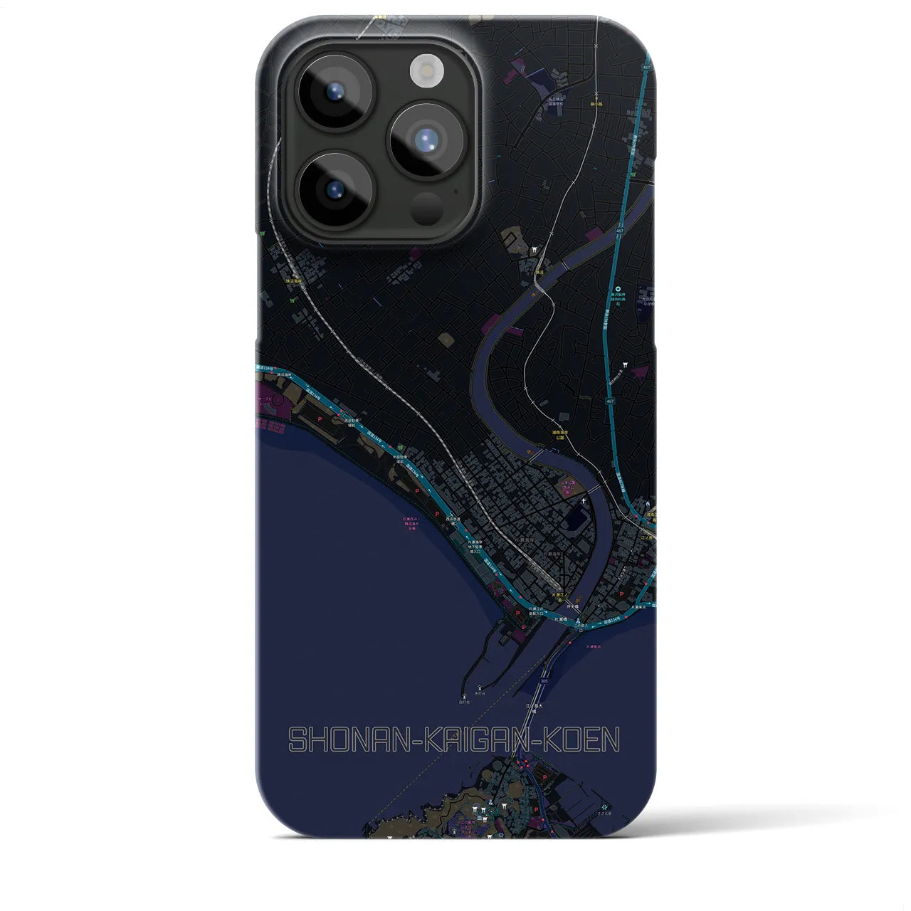 【湘南海岸公園(神奈川県)】地図柄iPhoneケース(バックカバータイプ)