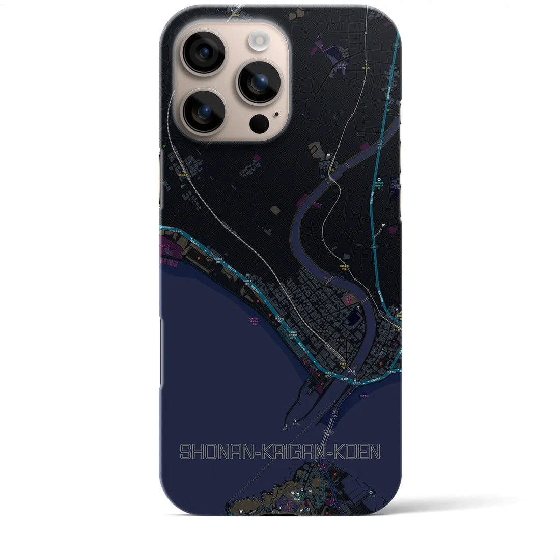 【湘南海岸公園(神奈川県)】地図柄iPhoneケース(バックカバータイプ)