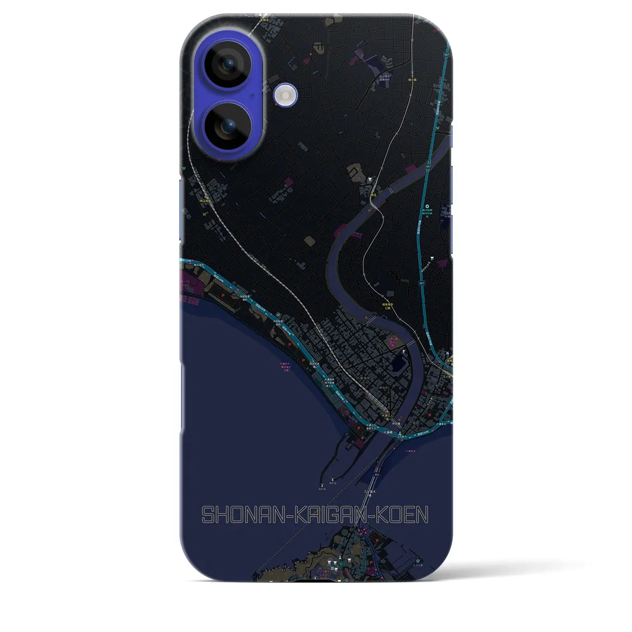 【湘南海岸公園(神奈川県)】地図柄iPhoneケース(バックカバータイプ)