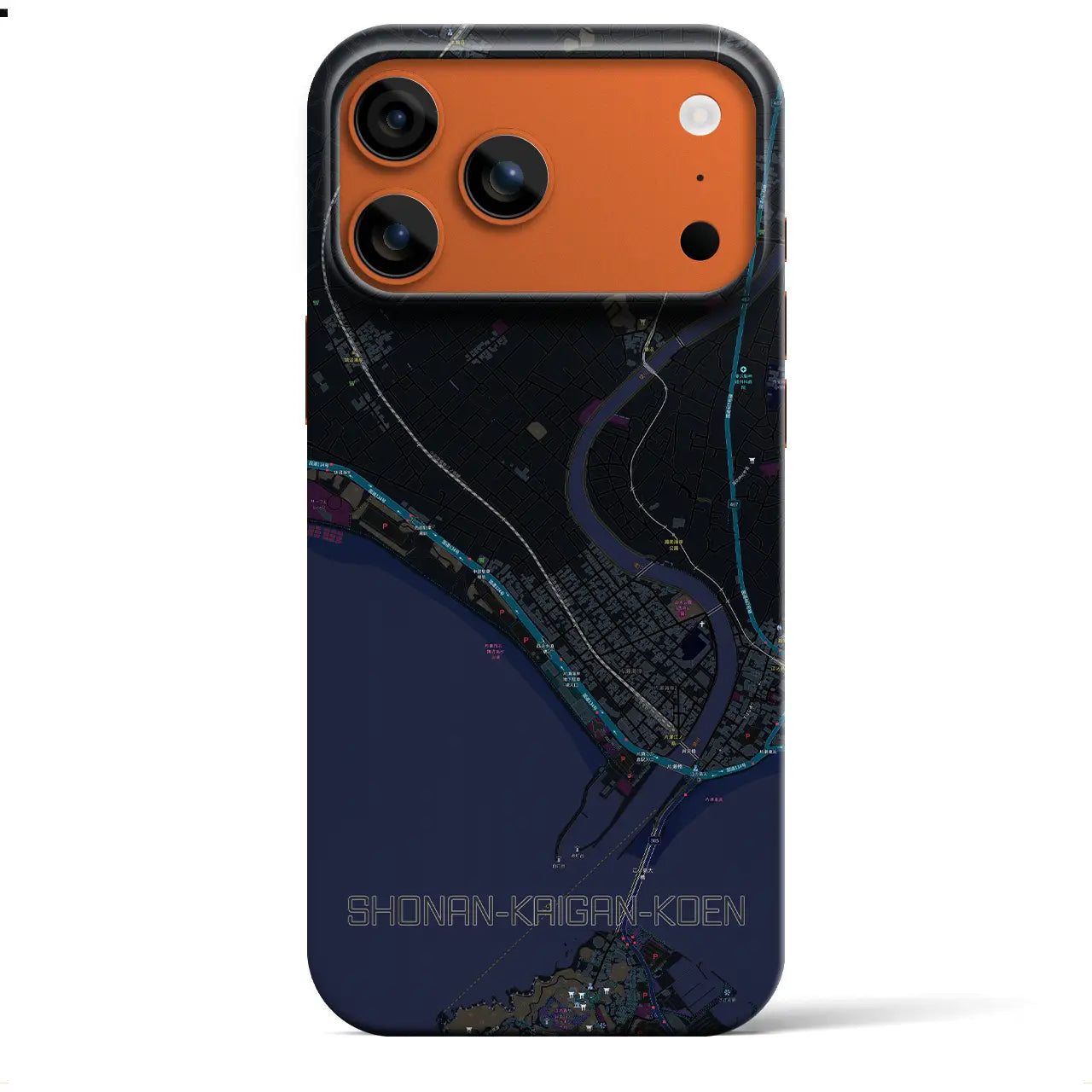 【湘南海岸公園(神奈川県)】地図柄iPhoneケース(バックカバータイプ)