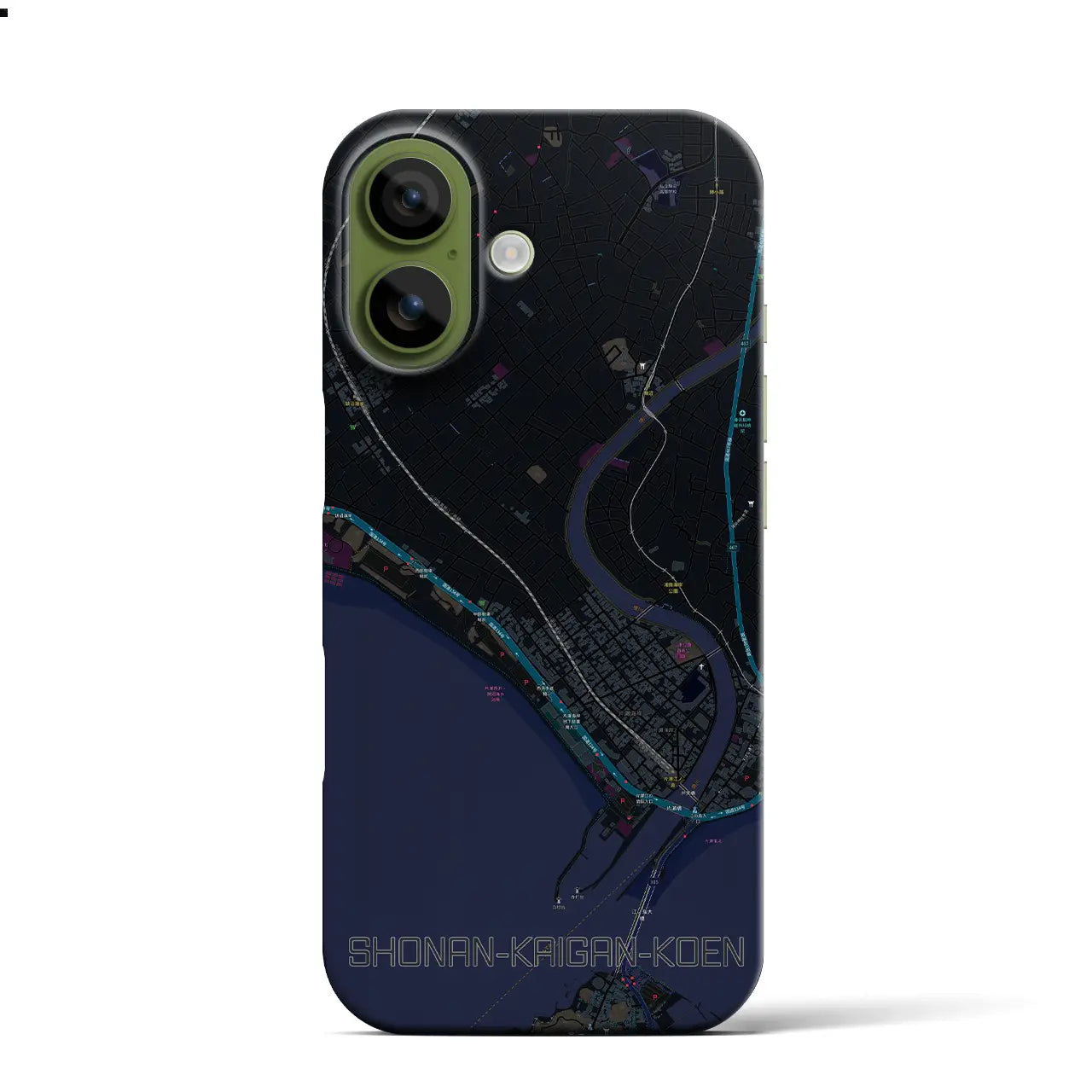 【湘南海岸公園(神奈川県)】地図柄iPhoneケース(バックカバータイプ)