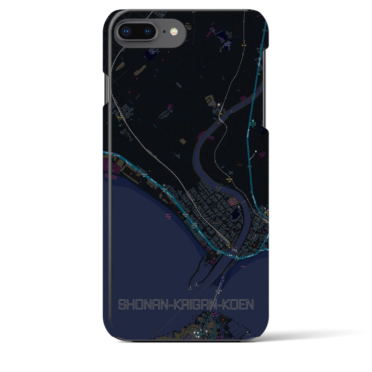 【湘南海岸公園(神奈川県)】地図柄iPhoneケース(バックカバータイプ)
