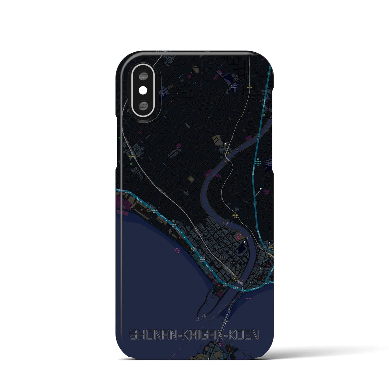【湘南海岸公園(神奈川県)】地図柄iPhoneケース(バックカバータイプ)