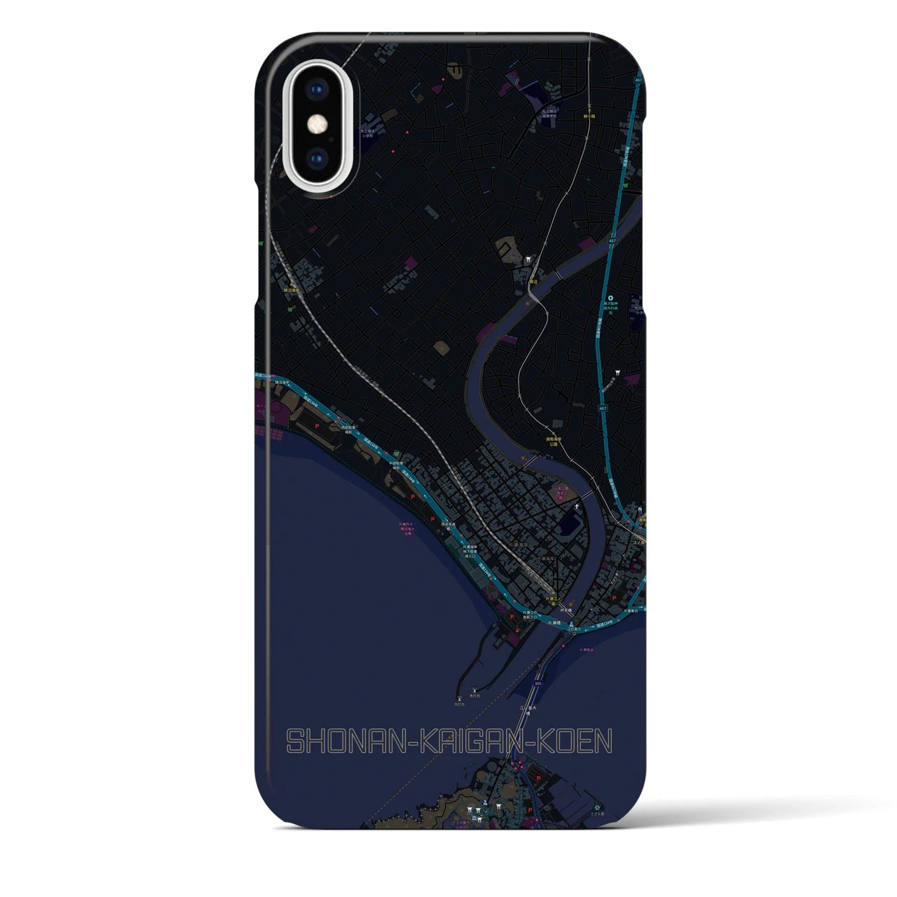 【湘南海岸公園(神奈川県)】地図柄iPhoneケース(バックカバータイプ)