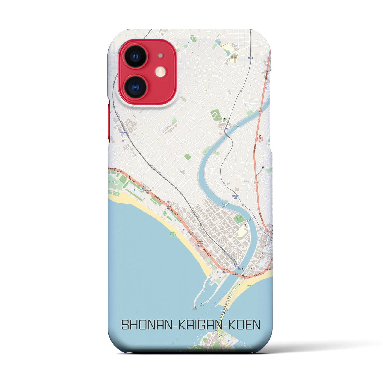 【湘南海岸公園(神奈川県)】地図柄iPhoneケース(バックカバータイプ)
