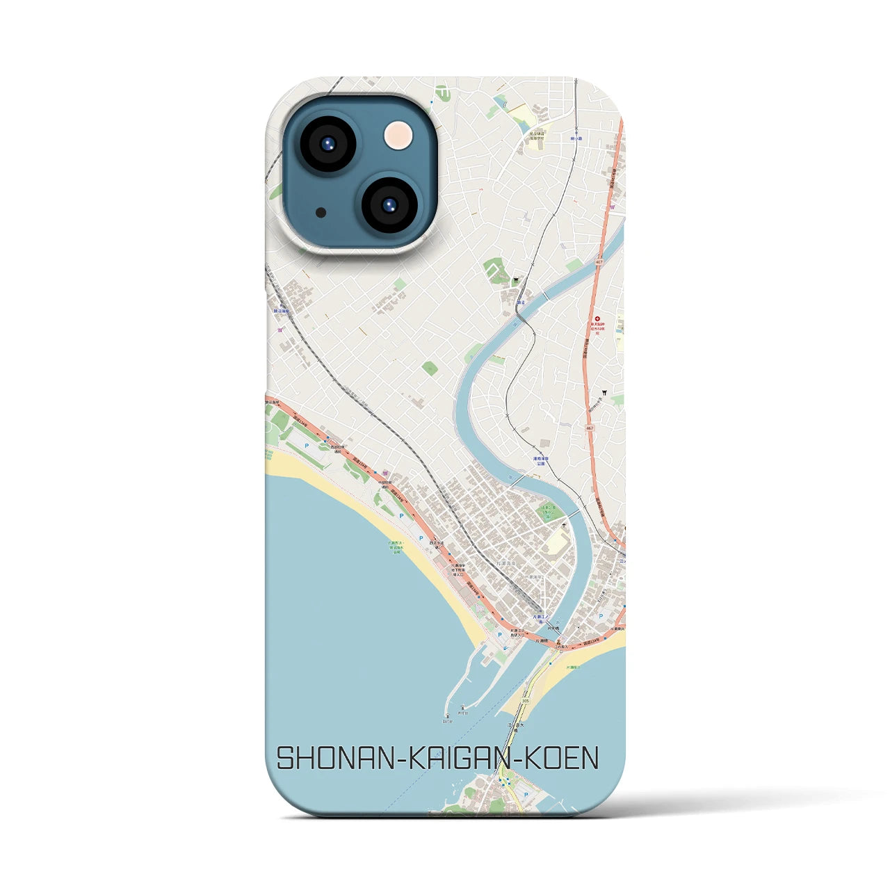 【湘南海岸公園(神奈川県)】地図柄iPhoneケース(バックカバータイプ)
