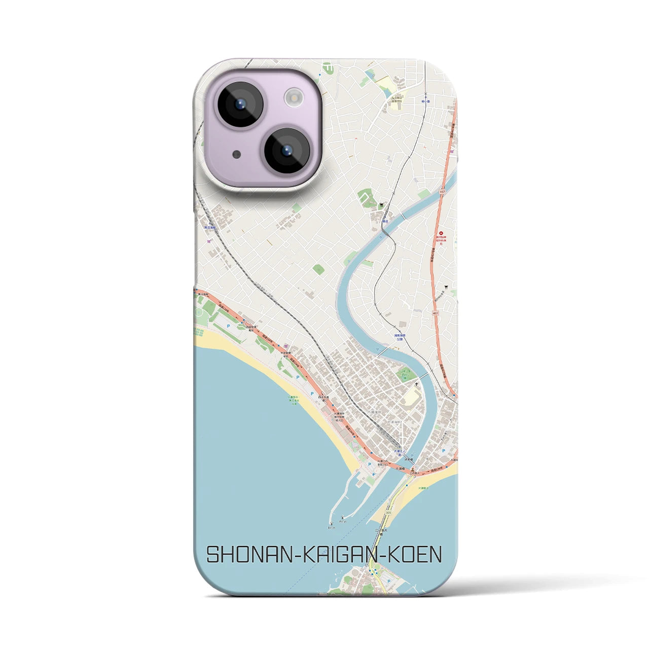【湘南海岸公園(神奈川県)】地図柄iPhoneケース(バックカバータイプ)