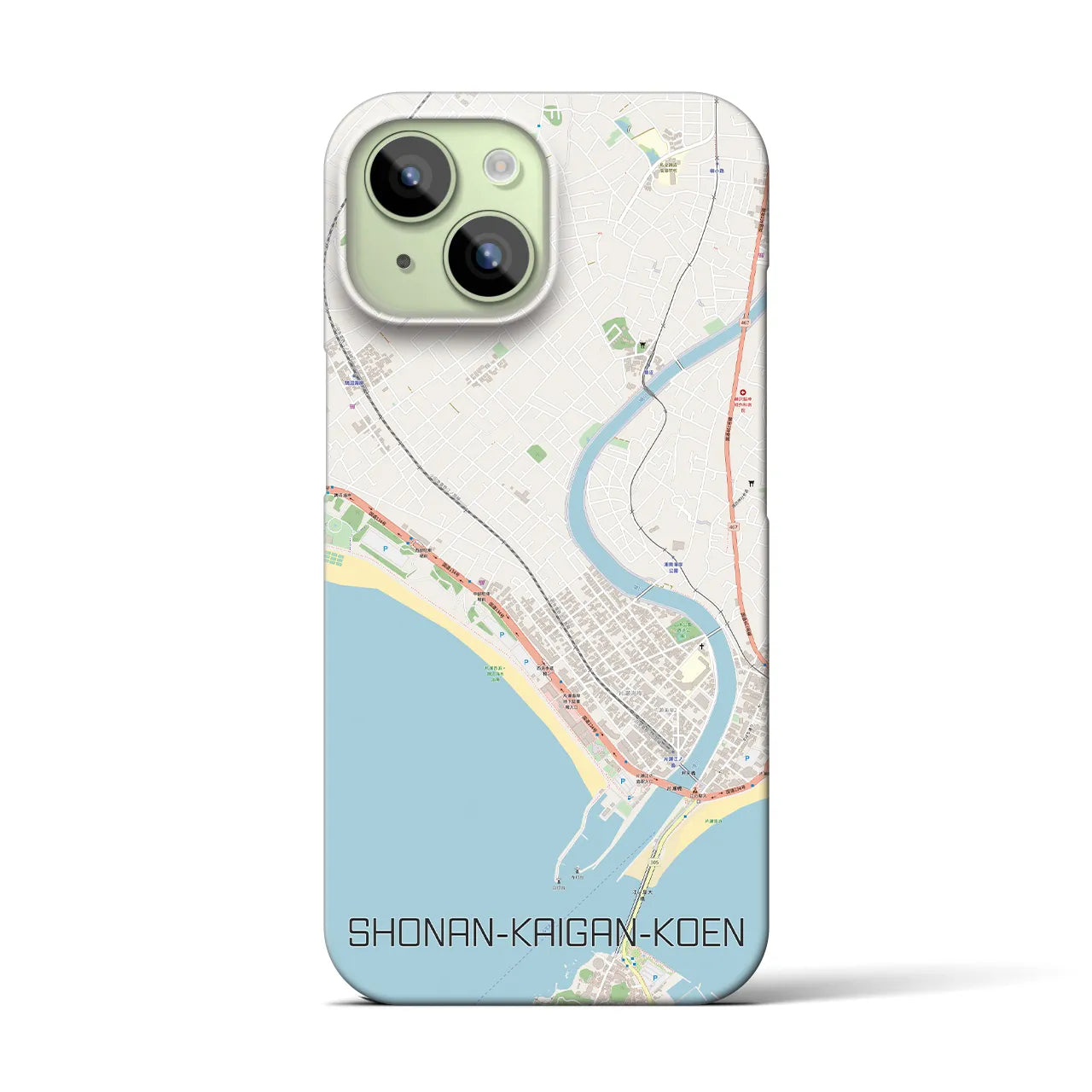 【湘南海岸公園(神奈川県)】地図柄iPhoneケース(バックカバータイプ)
