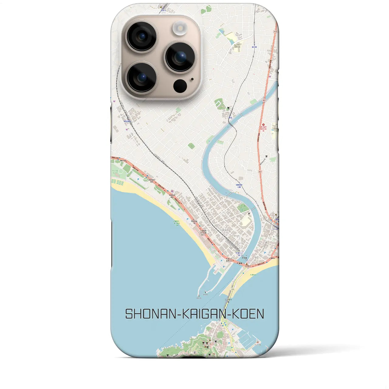 【湘南海岸公園(神奈川県)】地図柄iPhoneケース(バックカバータイプ)
