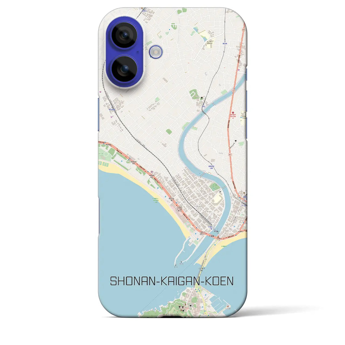 【湘南海岸公園(神奈川県)】地図柄iPhoneケース(バックカバータイプ)ナチュラル・iPhone 16 Pro Max 用